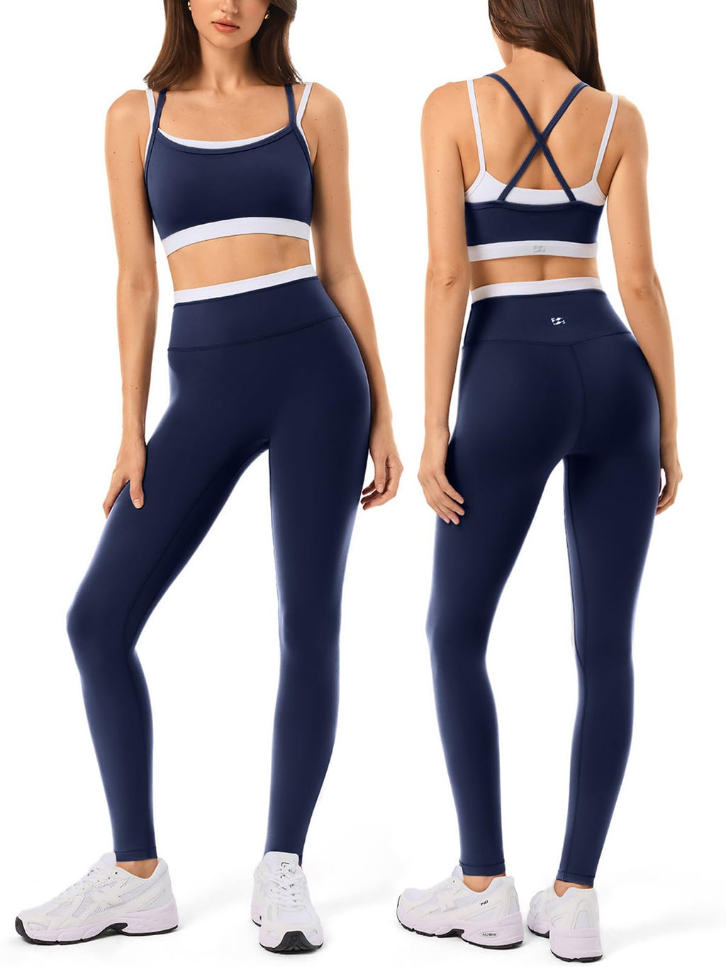 Women's Seamless Yoga Workout Set with Padded Sports Bra & Leggings