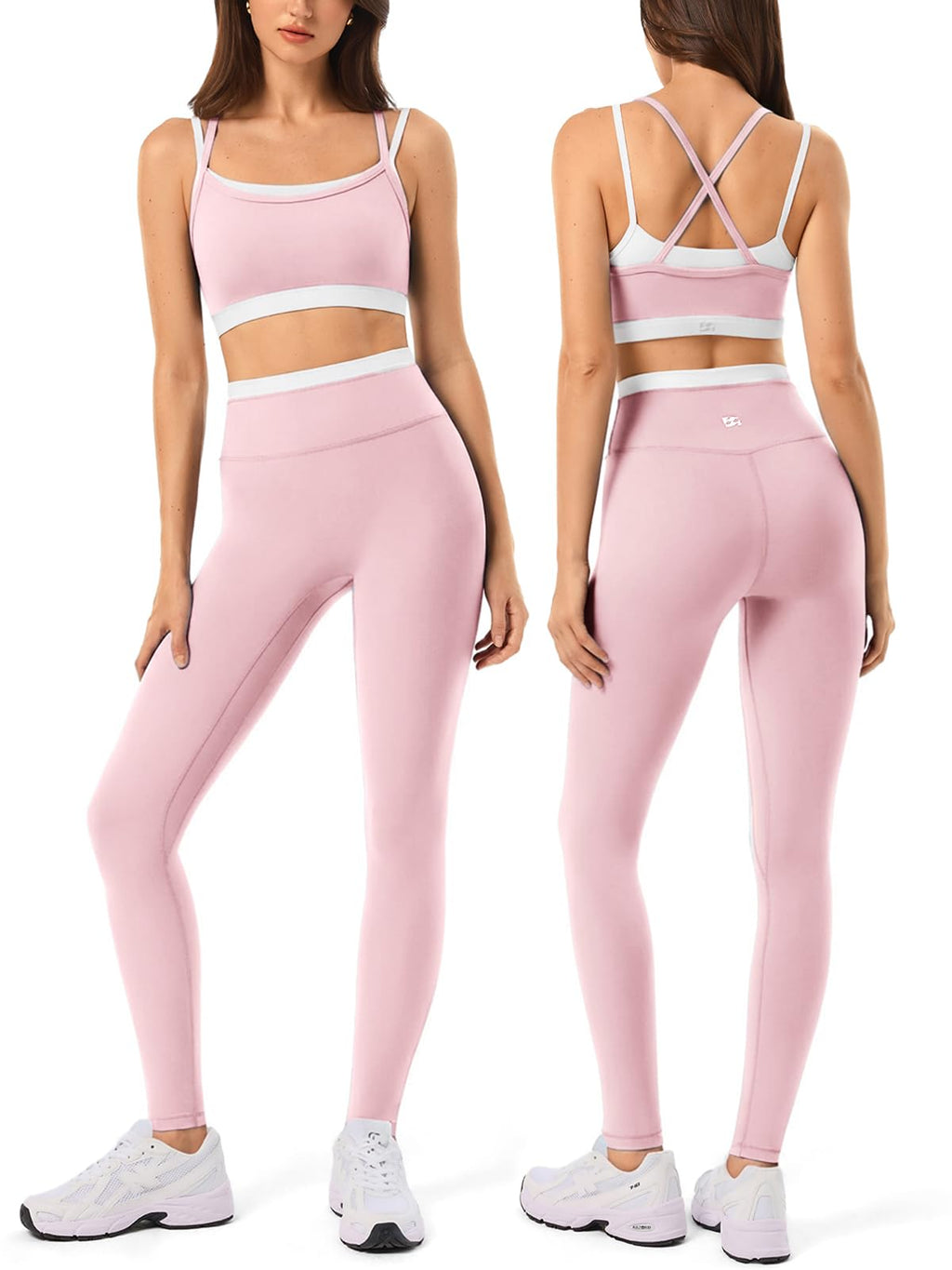 Women's Seamless Yoga Workout Set with Padded Sports Bra & Leggings