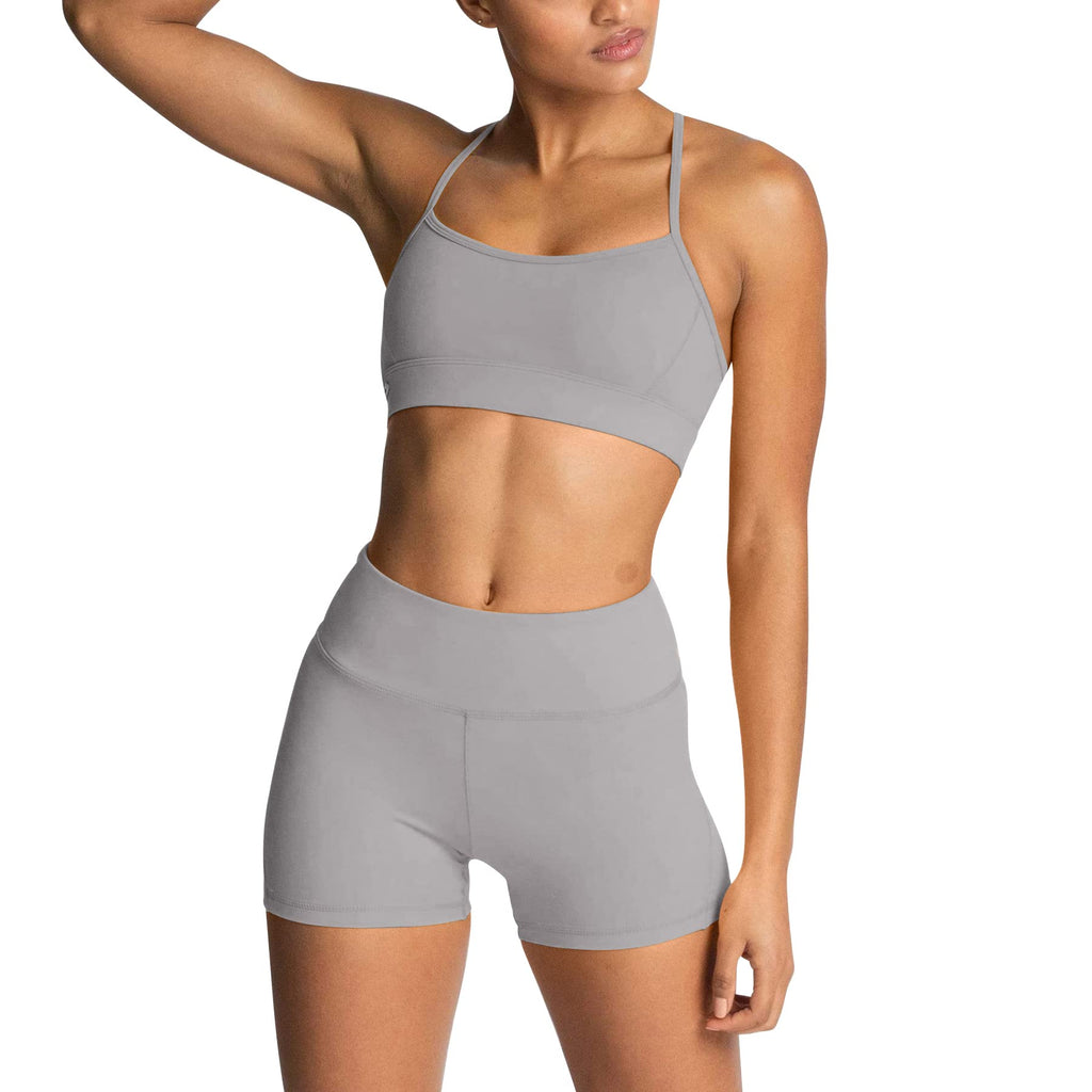 Women's 2-Piece Workout Set with Sports Bra & Biker Shorts