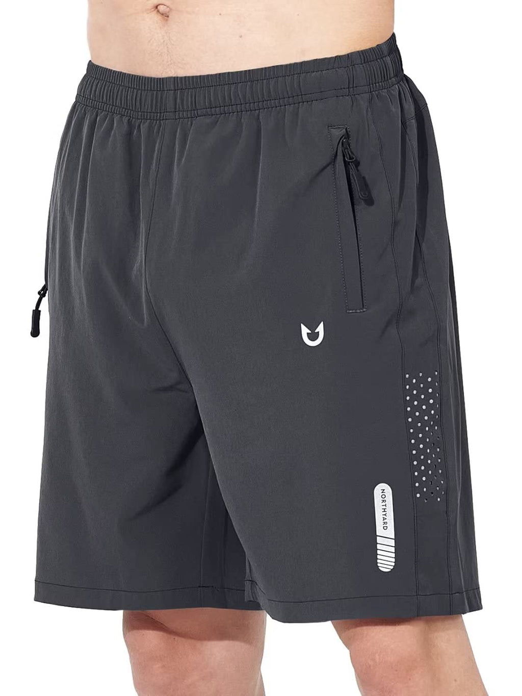 Men's Quick-Dry Running Shorts with Zipper Pockets for Training