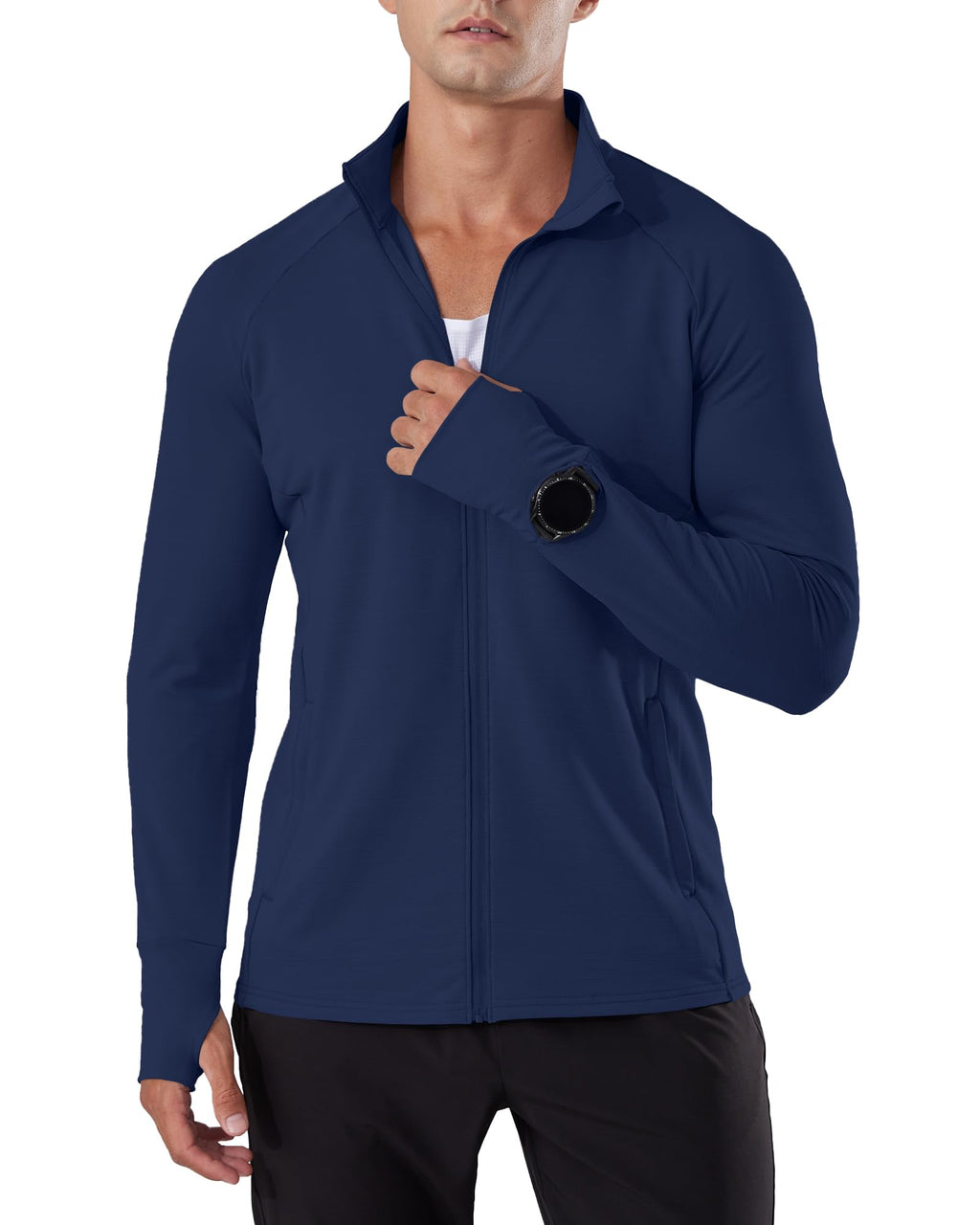 Men's Lightweight Quick-Dry Full-Zip Running Performance Jacket