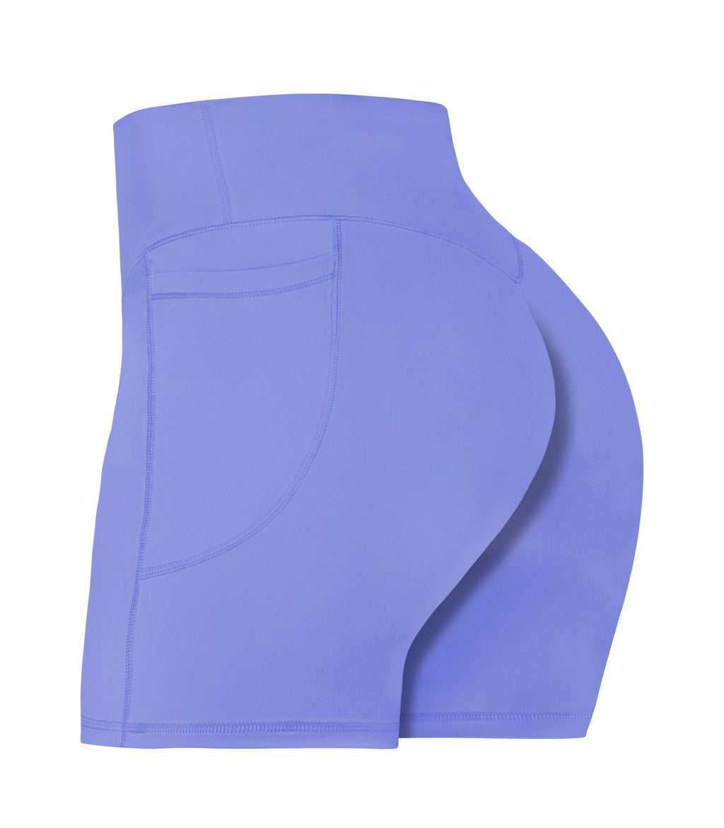 Sunzel No Front Seam Biker Shorts for Women with Pockets, Yoga Workout Gym Bike Shorts with Tummy Control