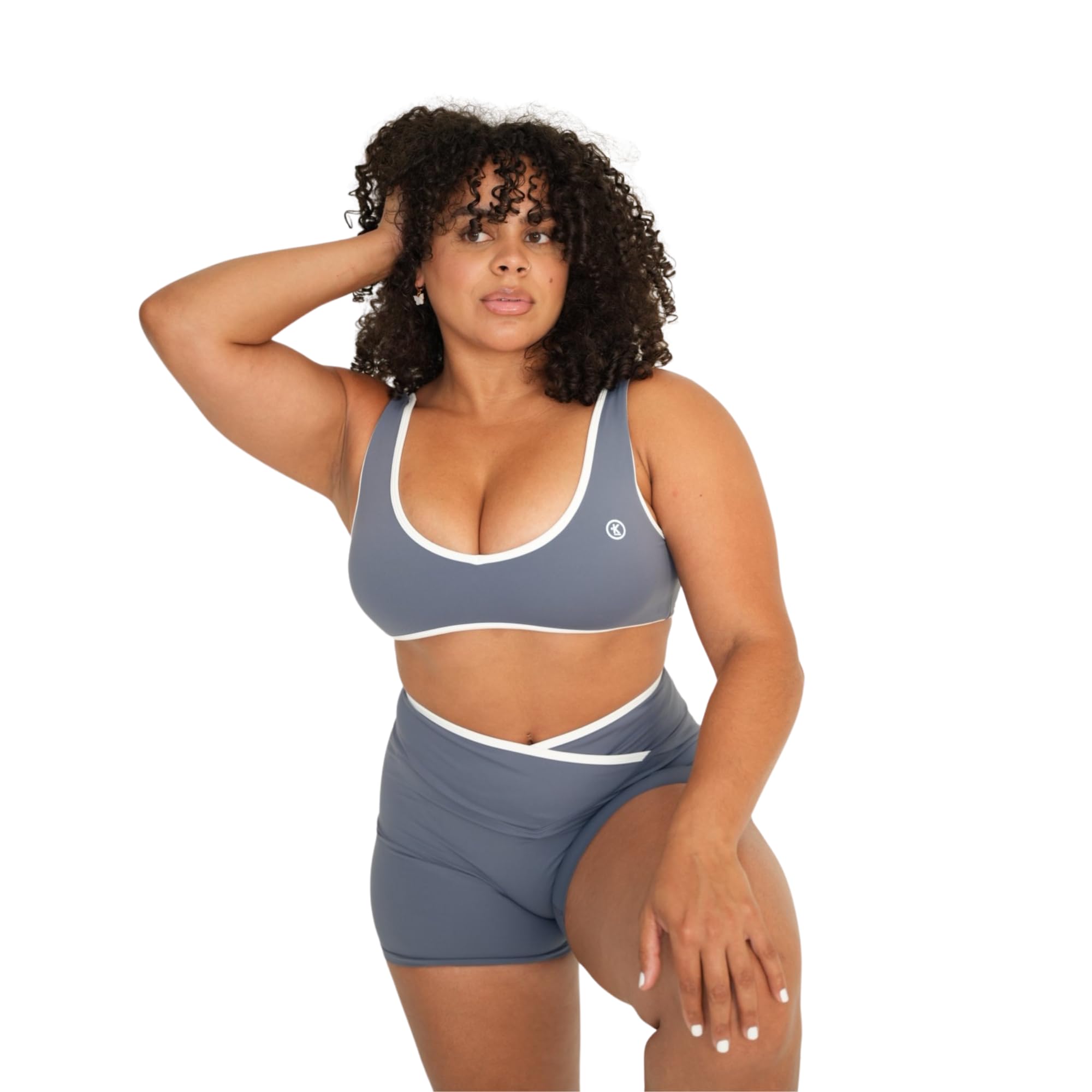 Women's Color Block V-Neck Sports Bra for Yoga, Running & Gym