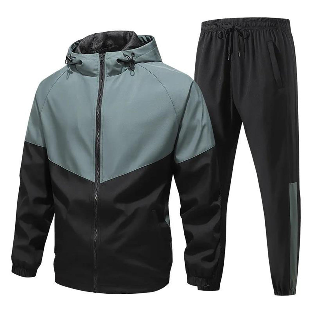 Men's Tracksuit Running Set Athletic Jacket And Jogger Pants Two Piece Workout Training Sportswear Plus Size Fit