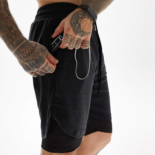 Men's 2-in-1 Running Shorts with Compression Liner for Training