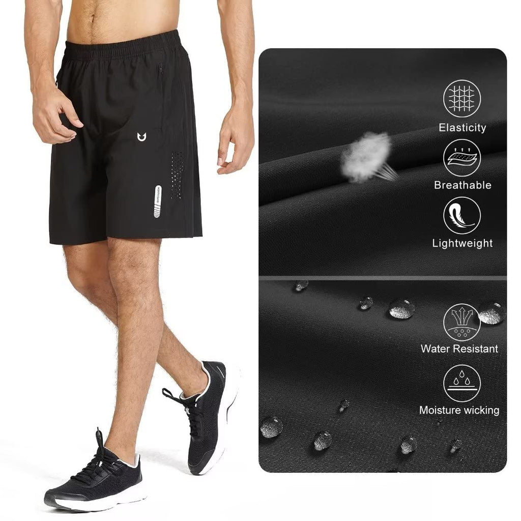 NORTHYARD Men's Athletic Running Shorts Gym Workout 7"/9"/5" Quick Dry Lightweight Sports Basketball Tennis 3 Zipper Pockets