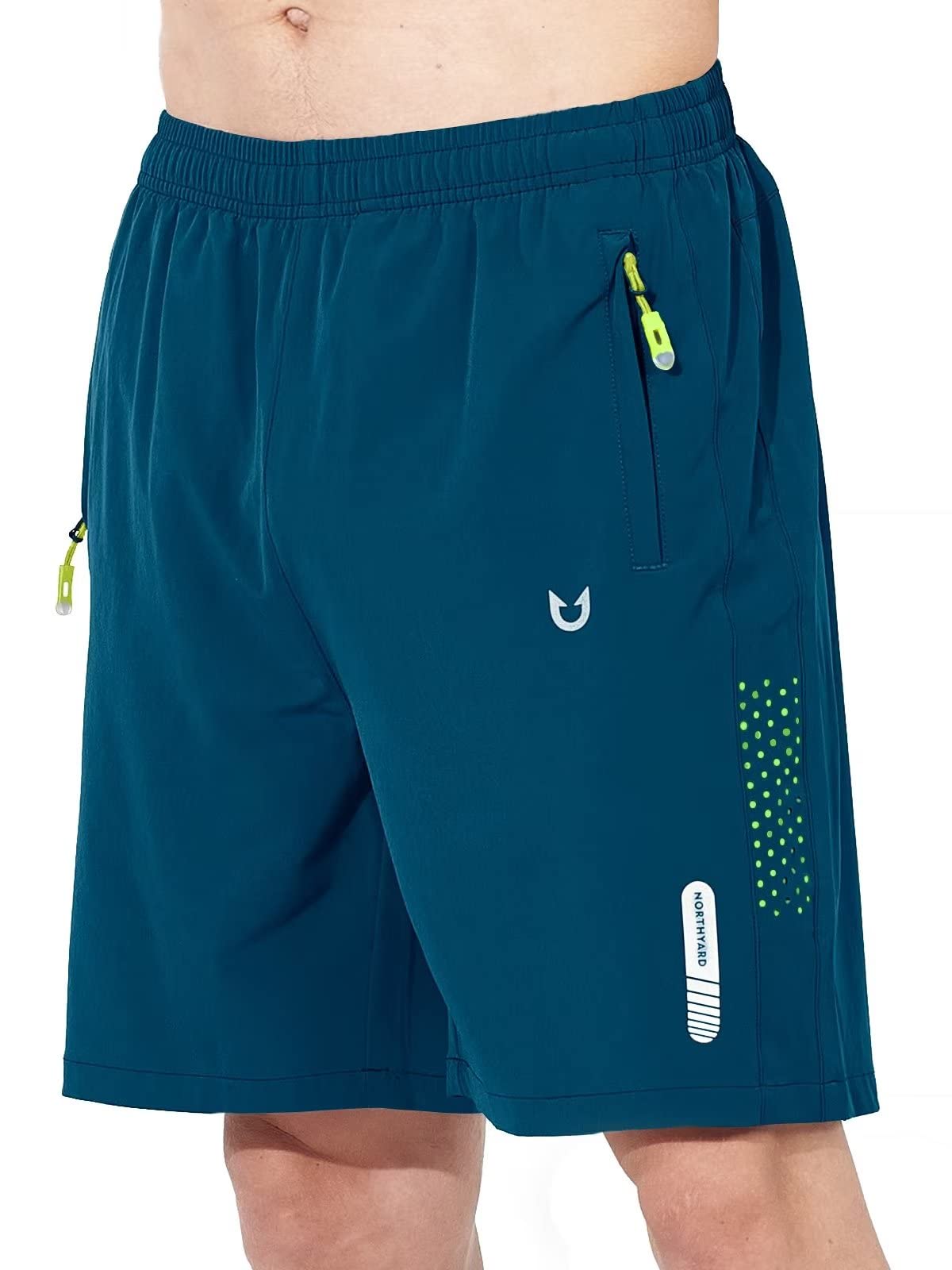 Men's Quick-Dry Running Shorts with Zipper Pockets for Training