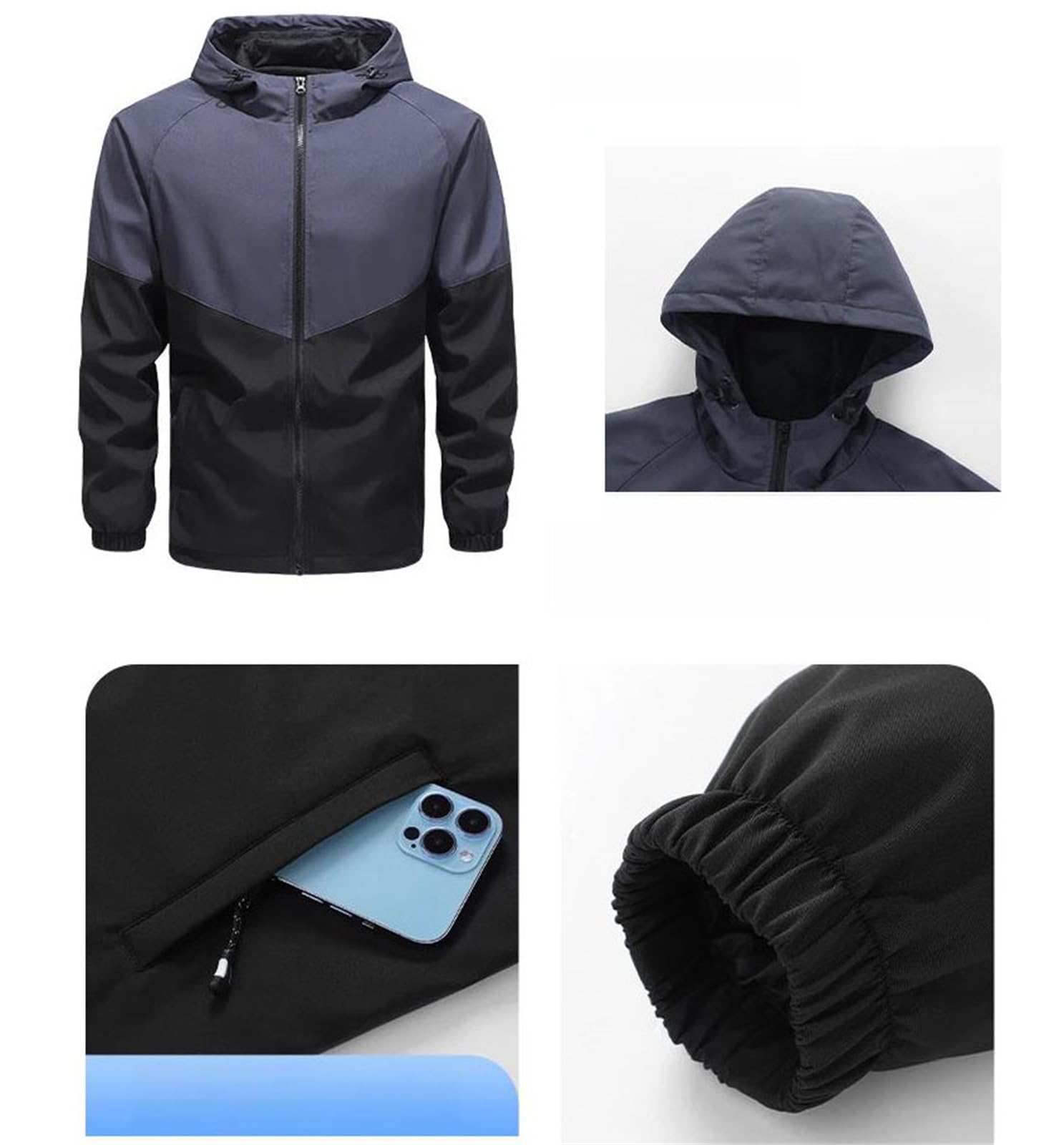 Men's Tracksuit Running Set Athletic Jacket And Jogger Pants Two Piece Workout Training Sportswear Plus Size Fit