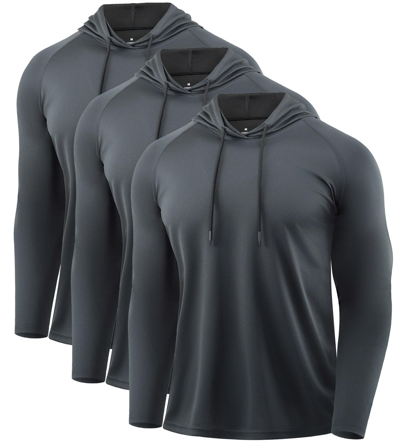 X-thud Mens Quick Dry Hoodies Long Sleeve Workout Athletic Gym Hooded Shirts