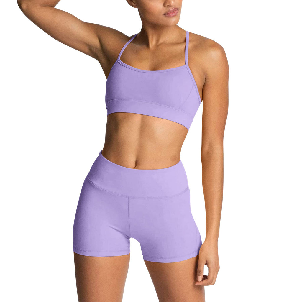 Women's 2-Piece Workout Set with Sports Bra & Biker Shorts