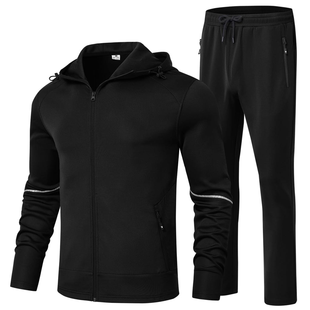 Men's Full-Zip Tracksuit Set with Hoodie Jacket & Jogger Pants