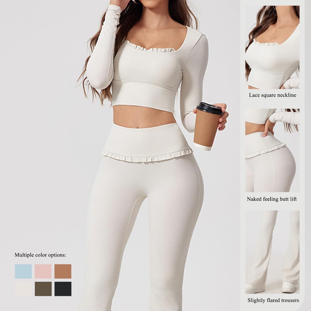 QueenLine 2Pcs Long-Sleeved Quick-Dry Shirt Outdoor Sportswear Two-Piece Suit Set