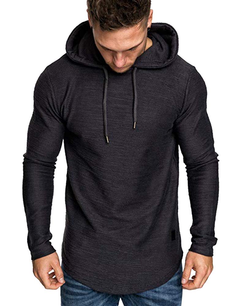 Lexiart Mens Fashion Athletic Hoodies Sport Sweatshirt Solid Color Fleece Pullover