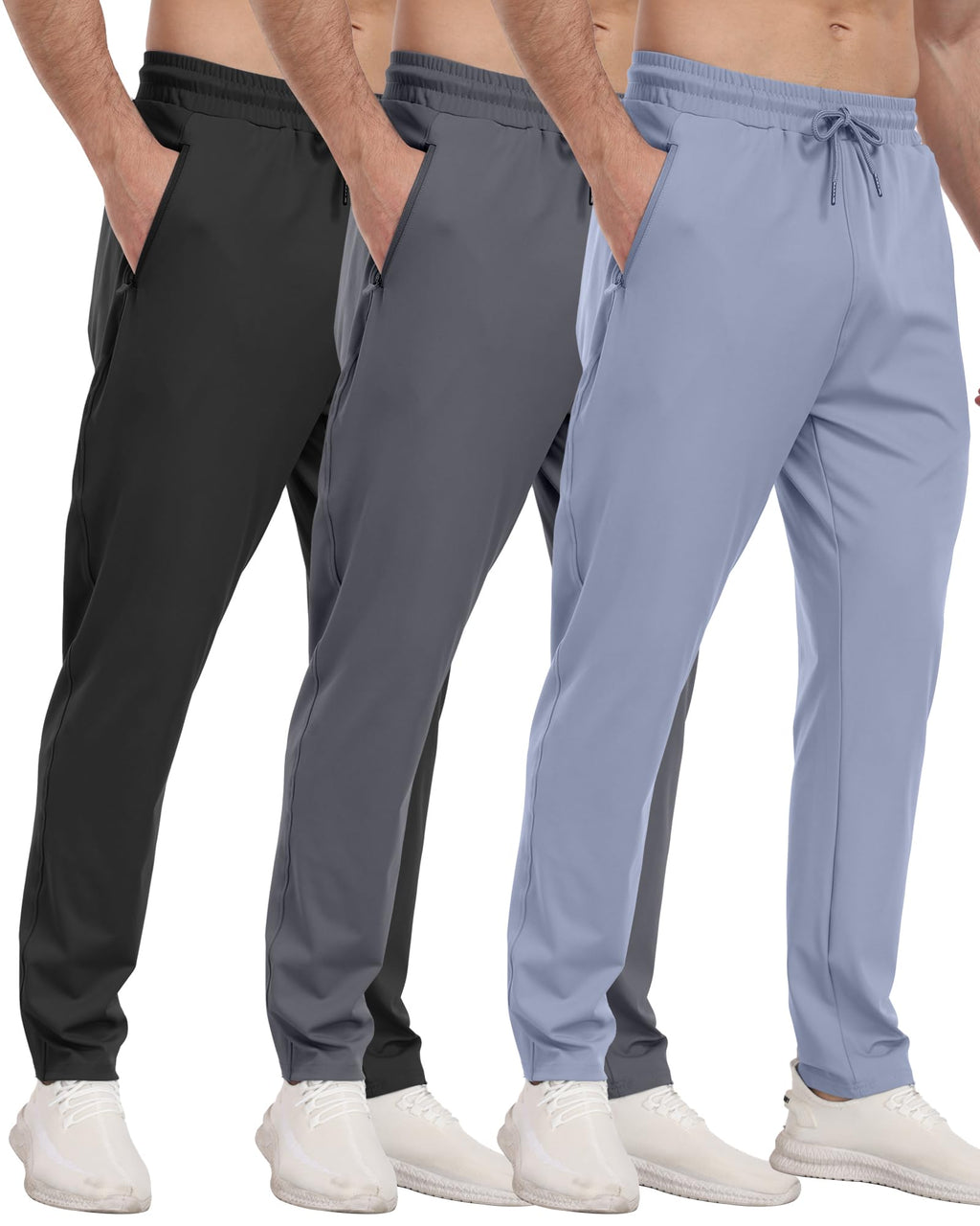 Men's Athletic Jogger Sweatpants with Zipper Pockets for Training