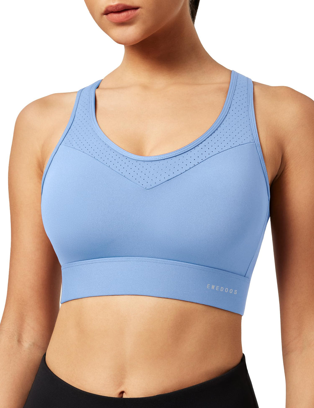 Women's High-Impact Racerback Sports Bra with Full Support for Large Bust