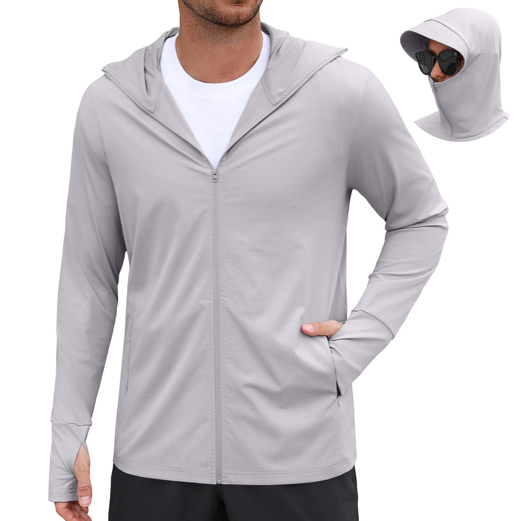 Men's UPF 50+ Lightweight Sun Protection Zip Hoodie Jacket