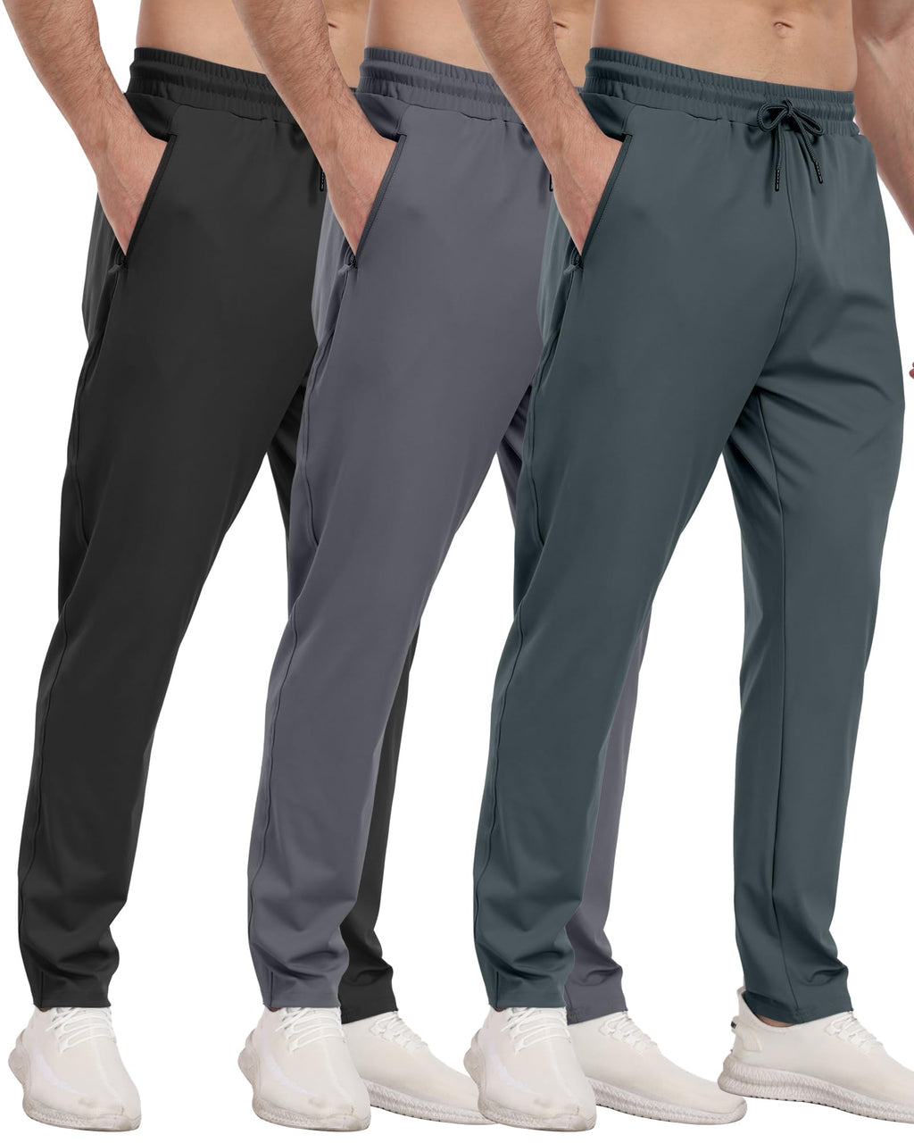 Men's Athletic Jogger Sweatpants with Zipper Pockets for Training