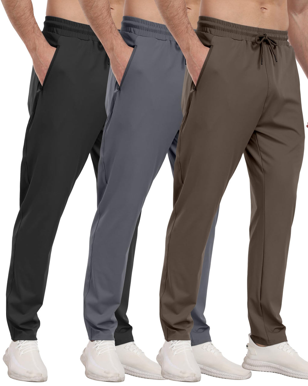 Men's Athletic Jogger Sweatpants with Zipper Pockets for Training