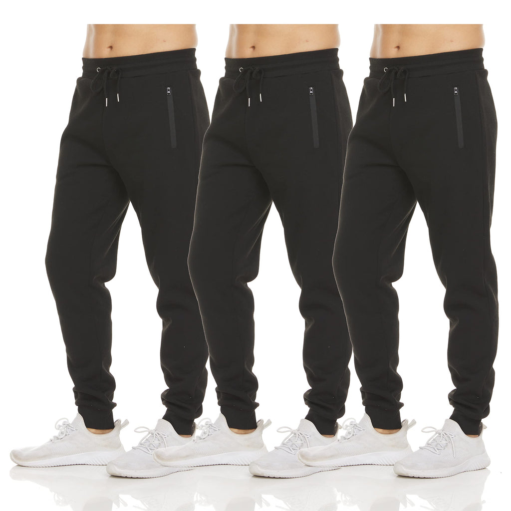 Men's Fleece Jogger Sweatpants with Zipper Pockets for Training