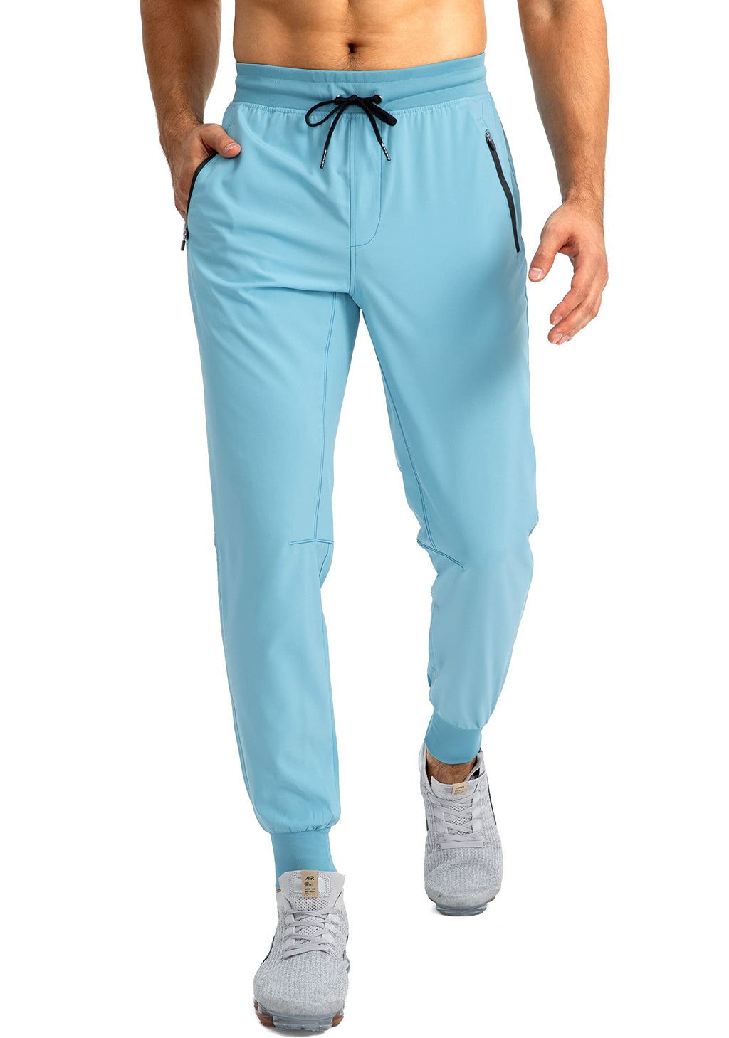 Men's Lightweight Jogger Pants with Zipper Pockets for Training