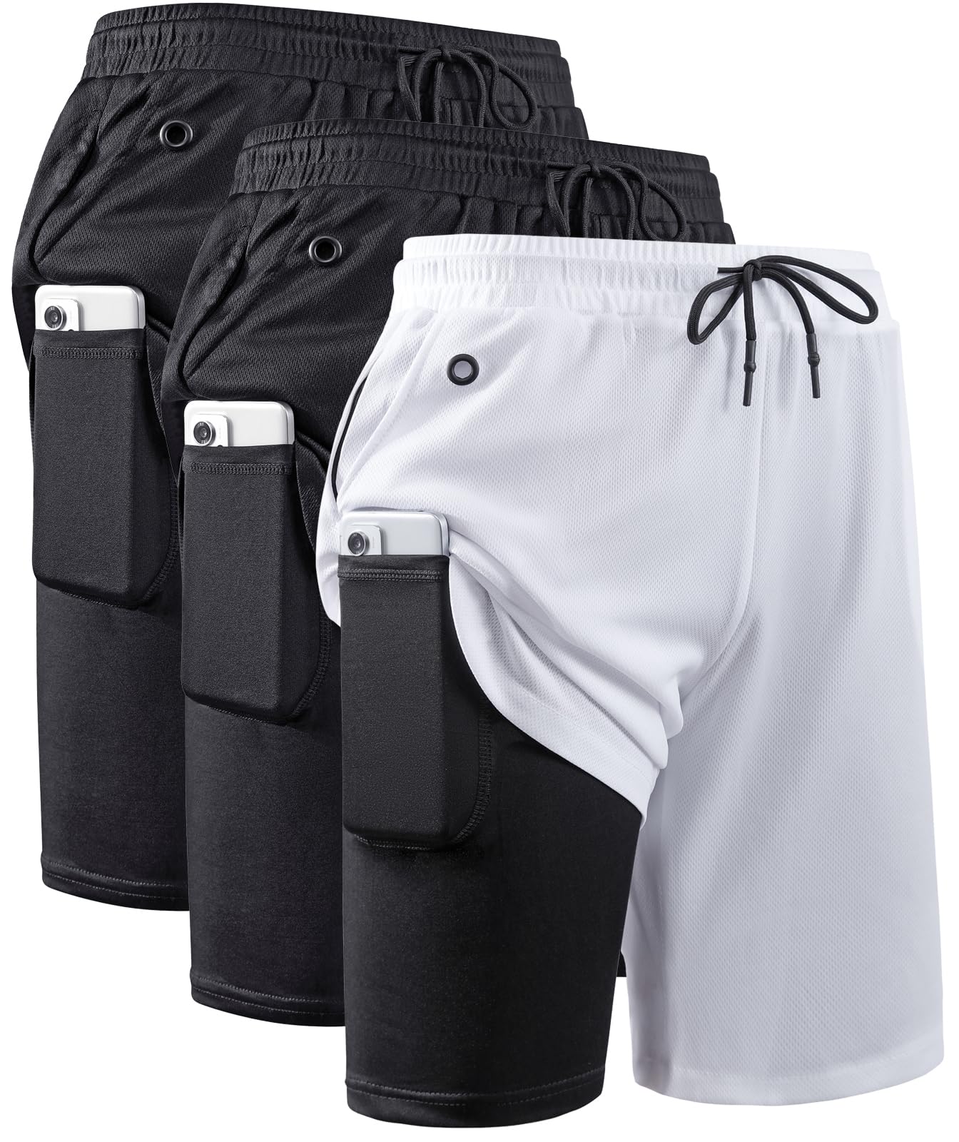 Men's 2-in-1 Running Shorts with Compression Liner for Training