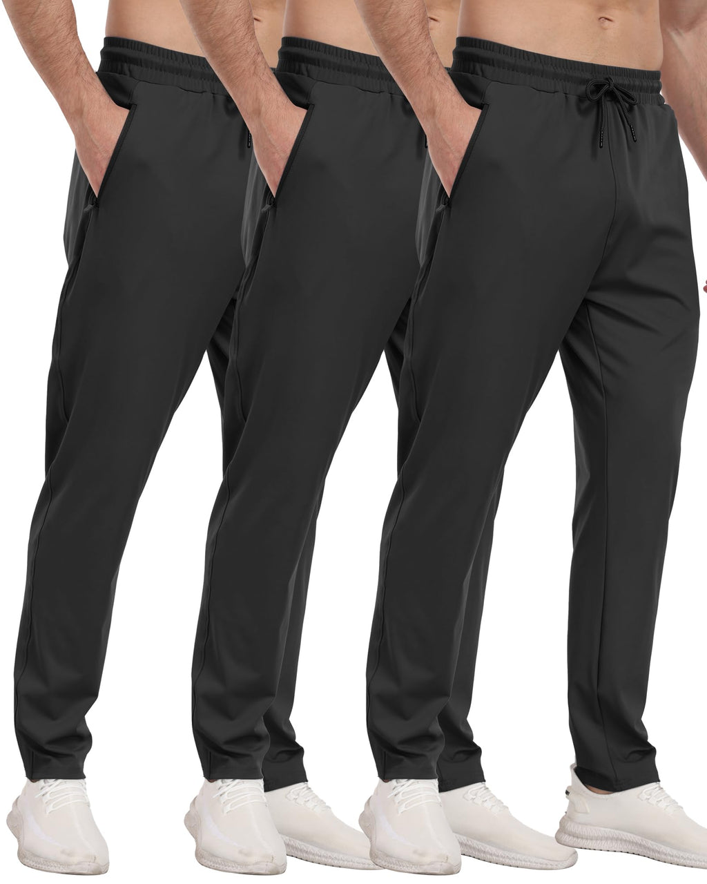 Men's Athletic Jogger Sweatpants with Zipper Pockets for Training
