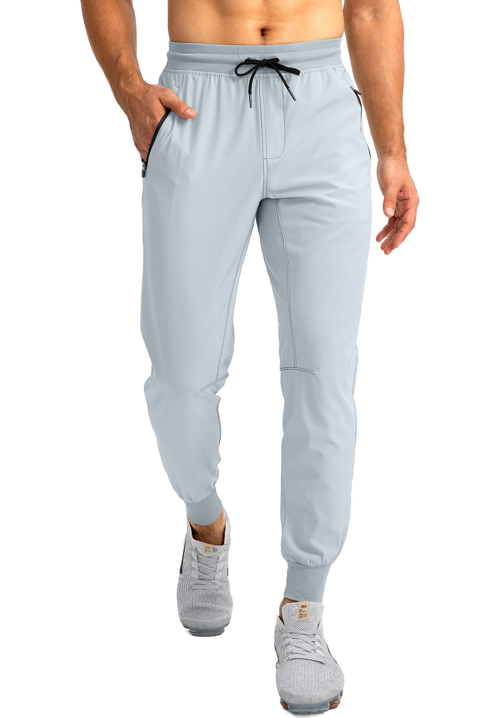 Men's Lightweight Jogger Pants with Zipper Pockets for Training