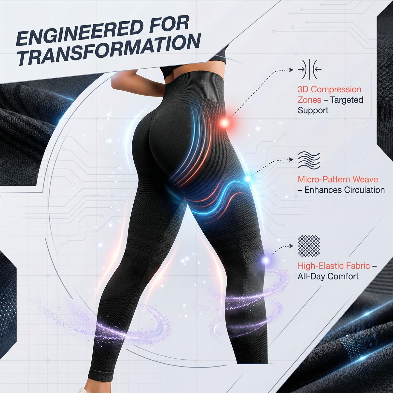 2026 Upgrade 3D Metabolic Booster Leggings,High Waist 3D Anti Cellulite Leggings for Women,for Workout,Yoga & Daily Wear