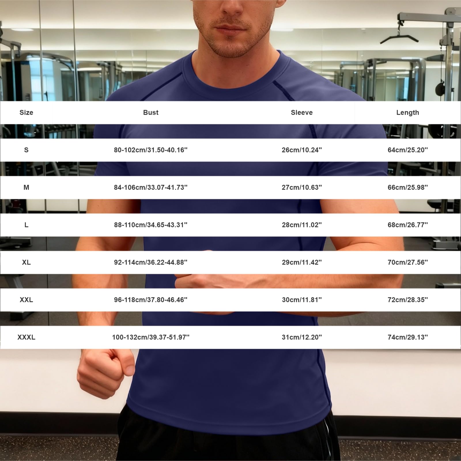 Men's Short Sleeve Compression Shirts Cool Dry Athletic Workout Tops Moisture Wicking Muscle Fit