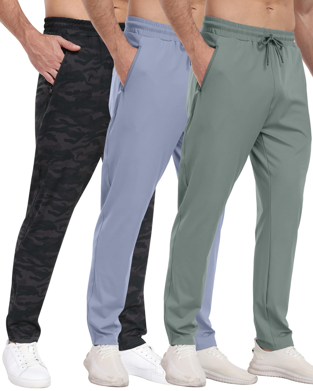 Men's Athletic Jogger Sweatpants with Zipper Pockets for Training