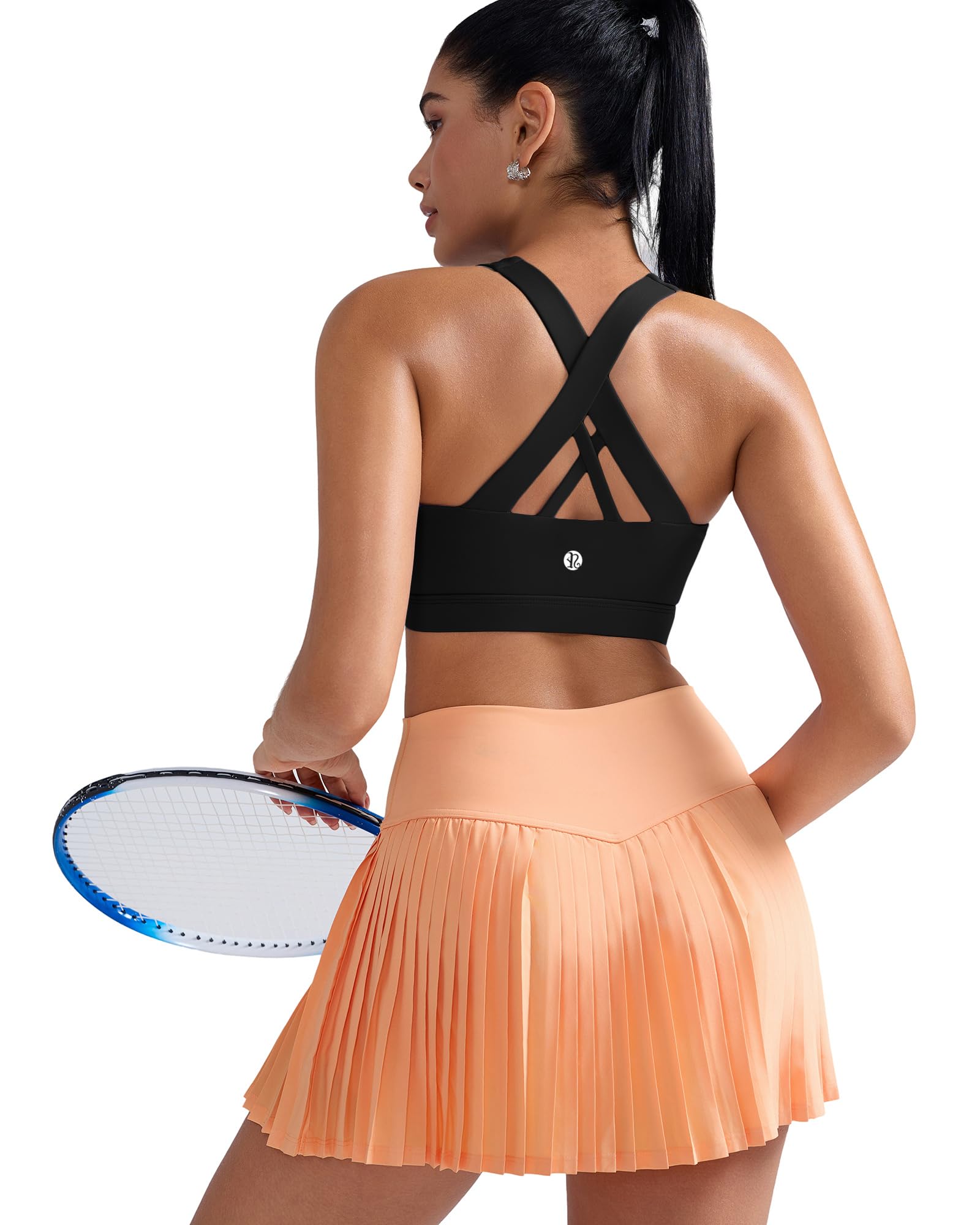 RUNNING GIRL Sports Bras for Women,Padded Strappy Sports Bras Criss-Cross Back Medium Support Sports Bras with Removable Cups