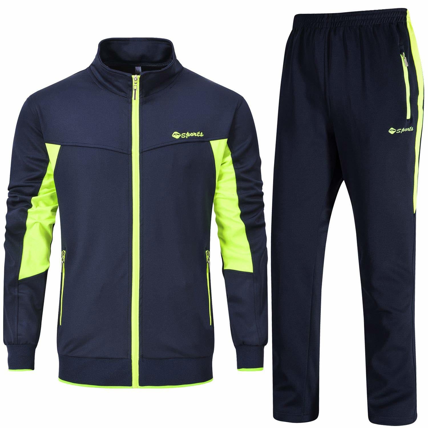 Rdruko Men's Tracksuit Sweatsuits 2 Piece Set Athletic Jogging Gym Activewear Sweat Track Suits Sets