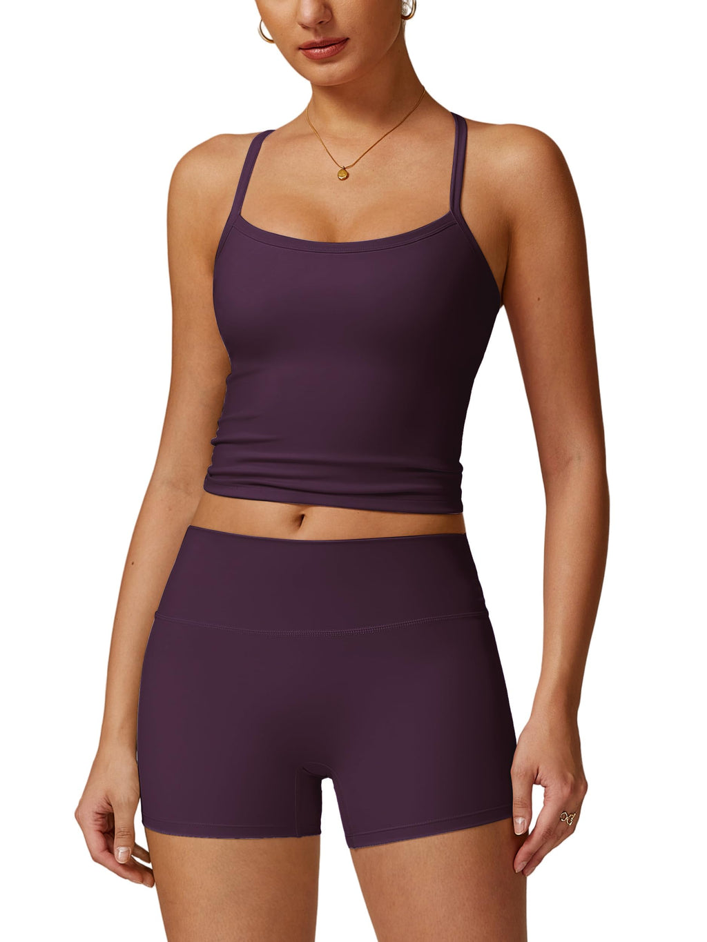 Women's 2-Piece Workout Set with Sports Bra & Biker Shorts