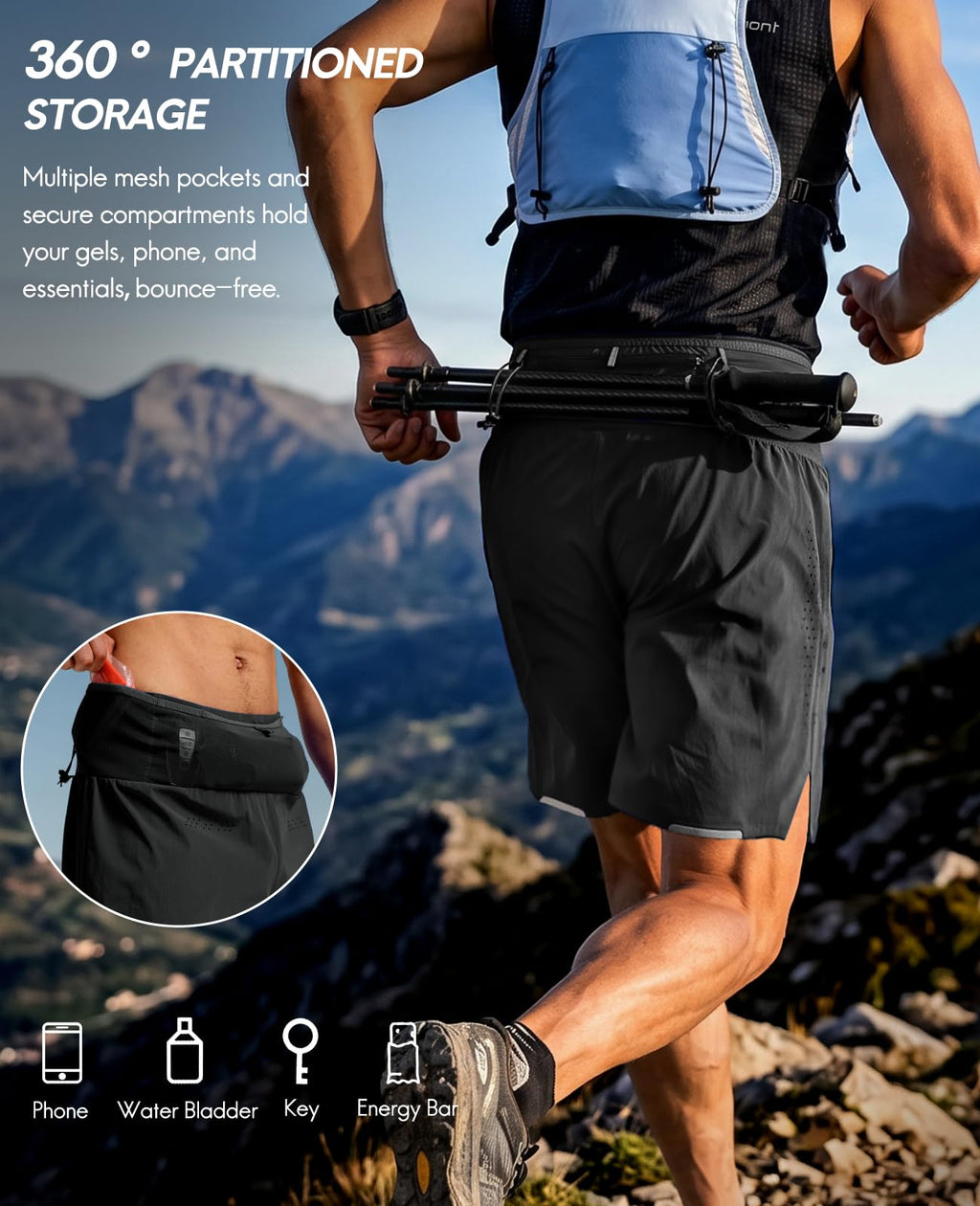 Haimont APEX Men's 8" Linerless Trail Running Shorts