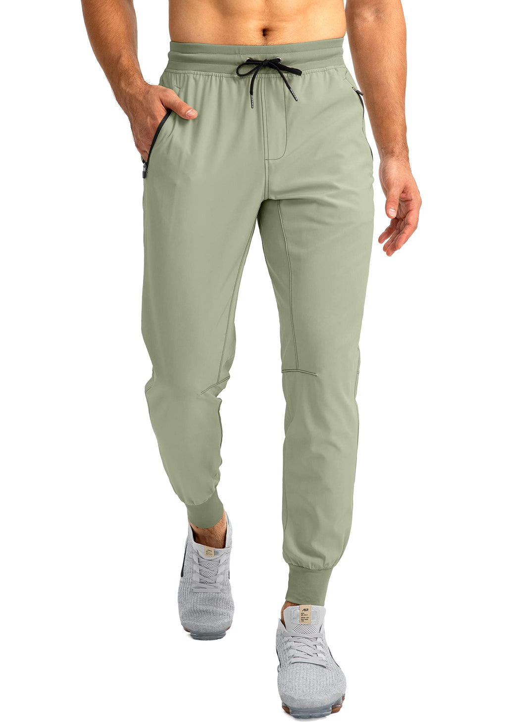 Men's Lightweight Jogger Pants with Zipper Pockets for Training