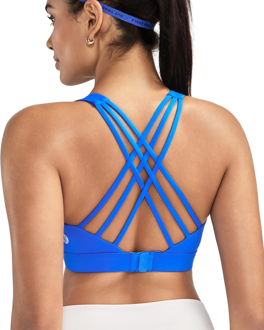 Women's High-Impact Crisscross Sports Bra with Adjustable Hook Closure