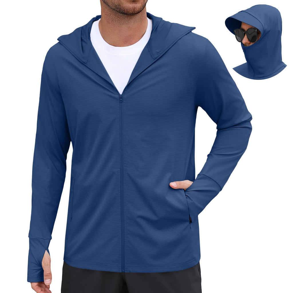 Men's UPF 50+ Lightweight Sun Protection Zip Hoodie Jacket