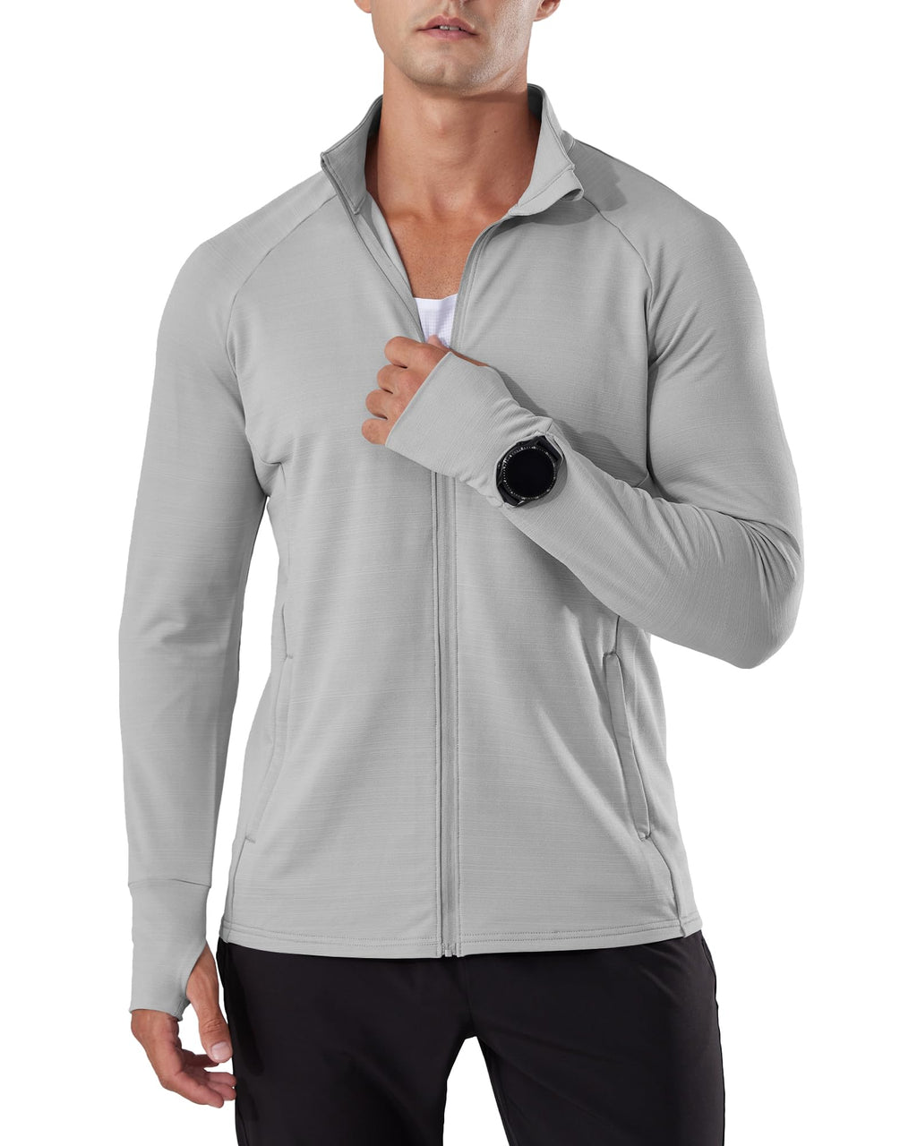 Men's Lightweight Quick-Dry Full-Zip Running Performance Jacket