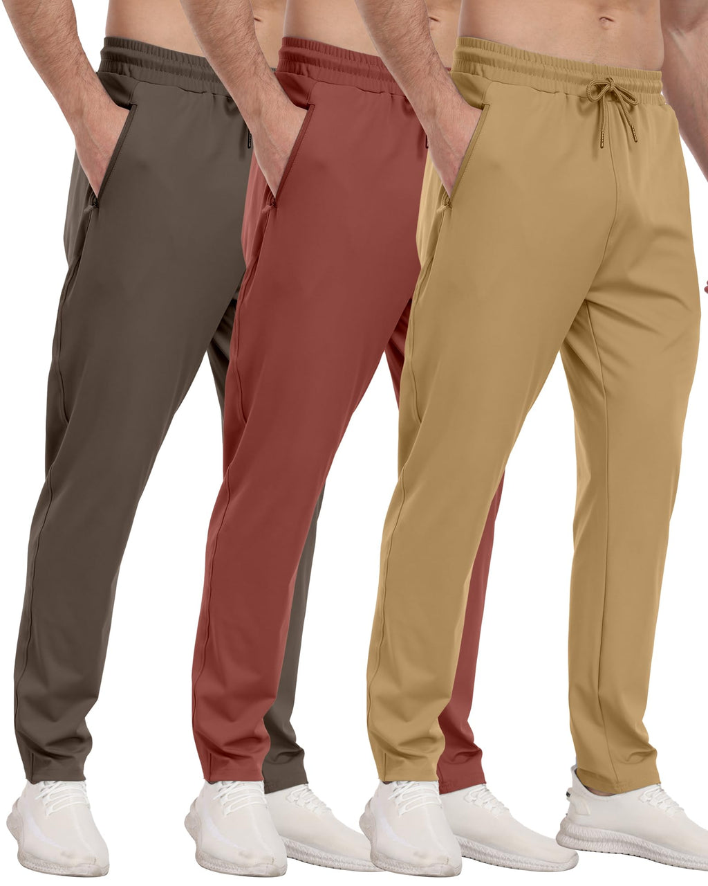 Men's Athletic Jogger Sweatpants with Zipper Pockets for Training