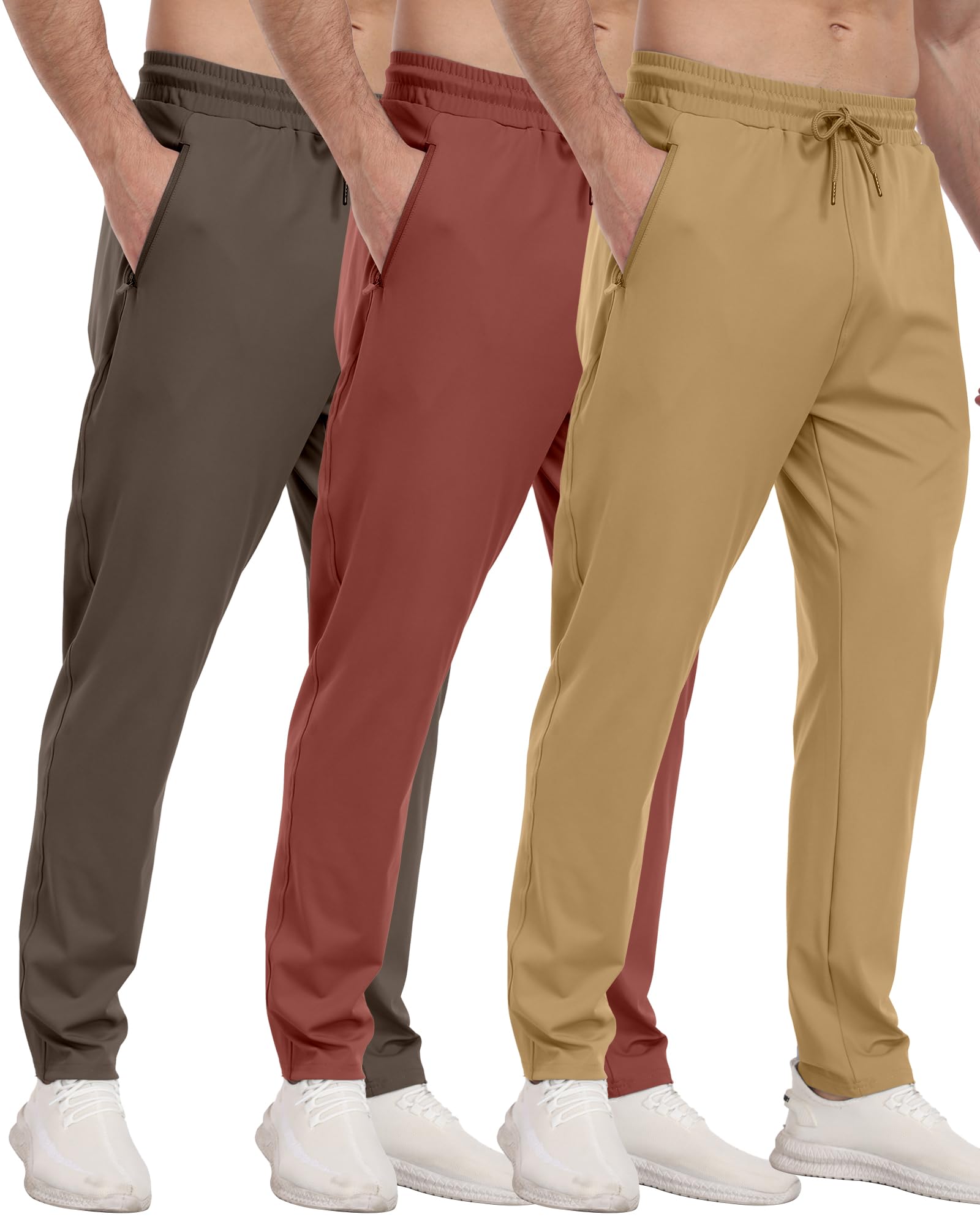 Men's Athletic Jogger Sweatpants with Zipper Pockets for Training