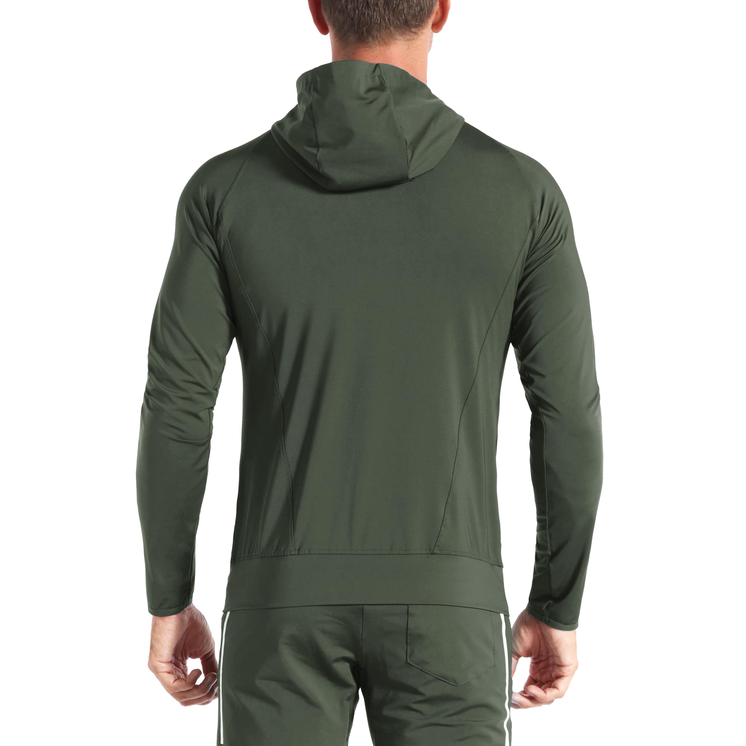 BROKIG Mens WindBreak Lightweight Running Jackets with Zip Pocket, Workout Track Hoodie Athletic Gym Sweatshirts Men