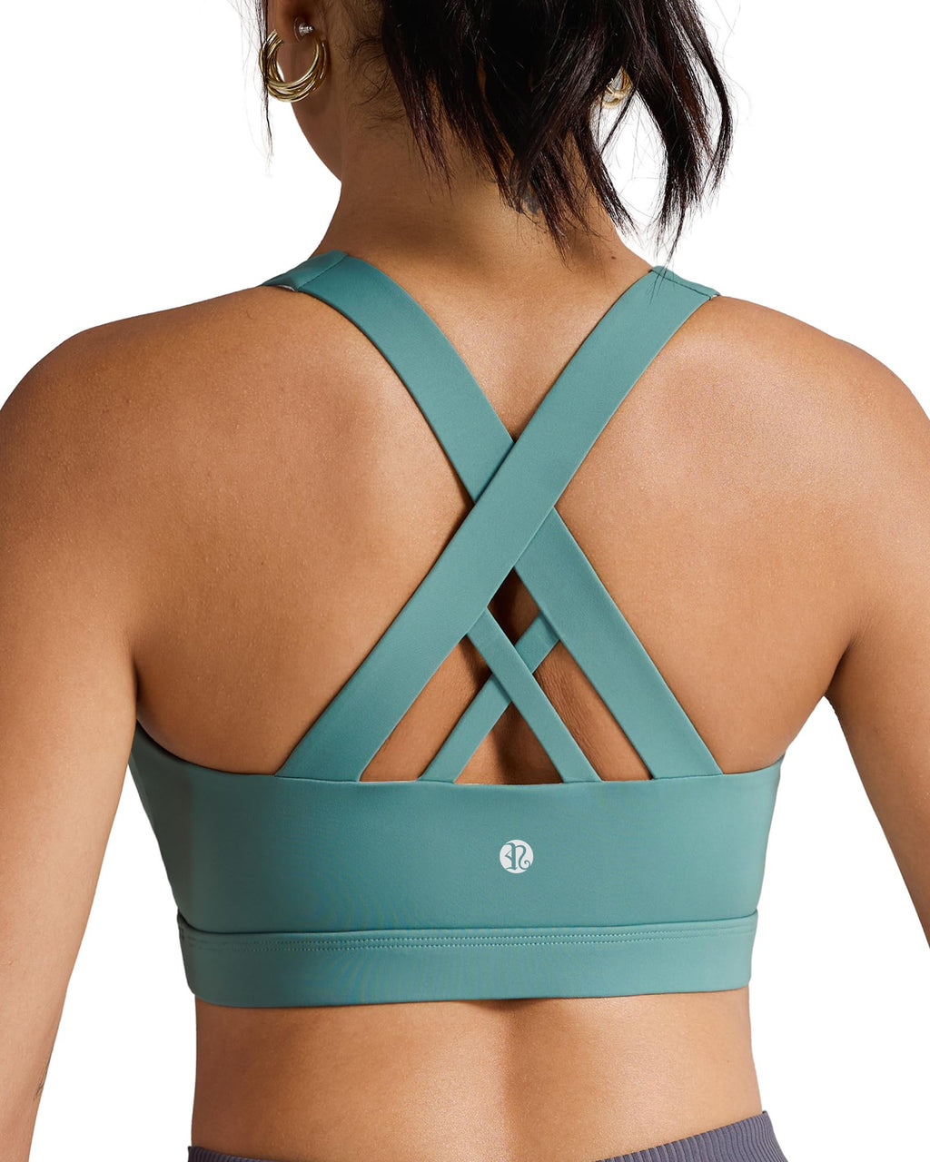 RUNNING GIRL Sports Bras for Women,Padded Strappy Sports Bras Criss-Cross Back Medium Support Sports Bras with Removable Cups