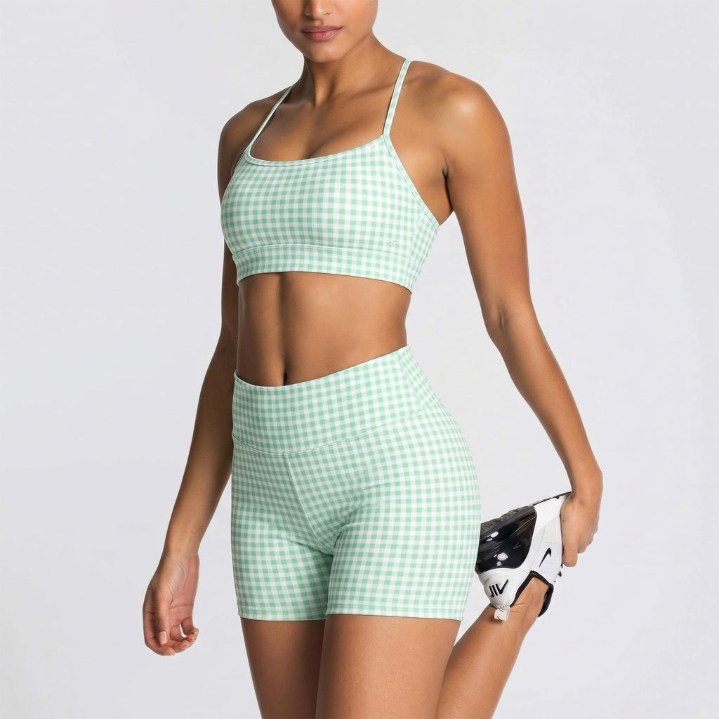 IMEKIS Women's Workout Sets 2 Piece Yoga Outfit High Waisted Biker Shorts Leggings Sports Bra Gym Fitness Clothes Tracksuit
