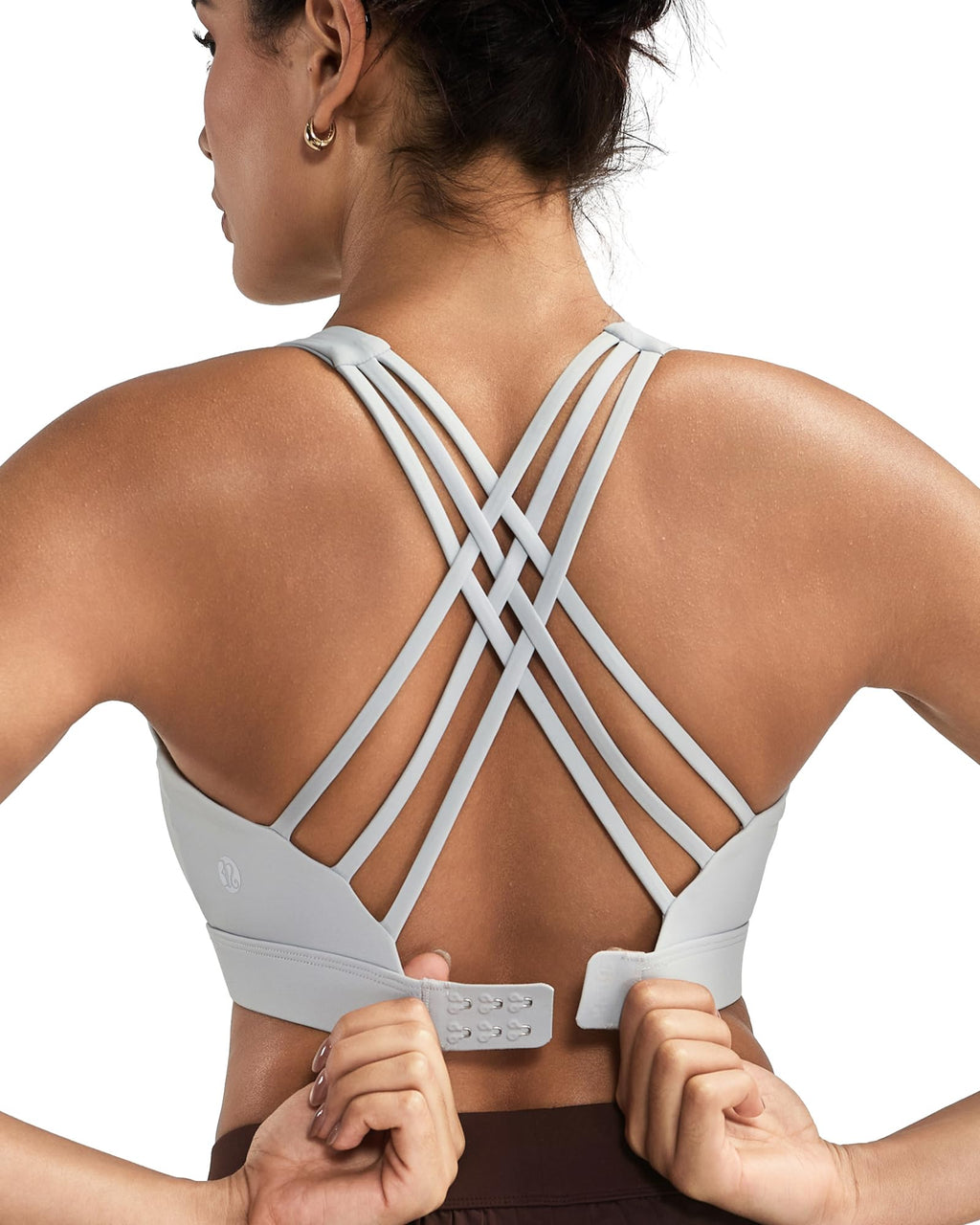 Women's High-Impact Crisscross Sports Bra with Adjustable Hook Closure