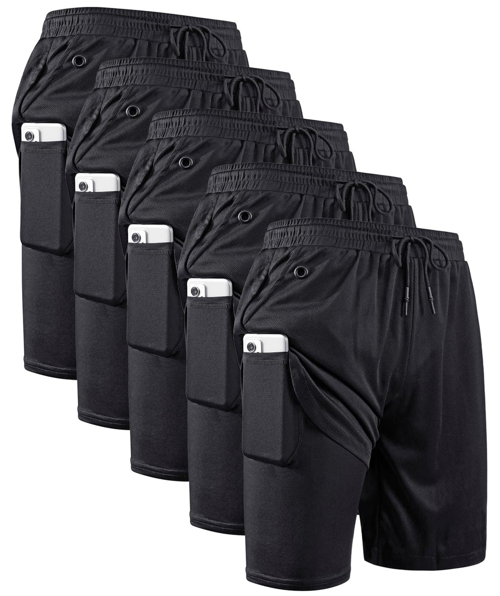 Men's 2-in-1 Running Shorts with Compression Liner for Training