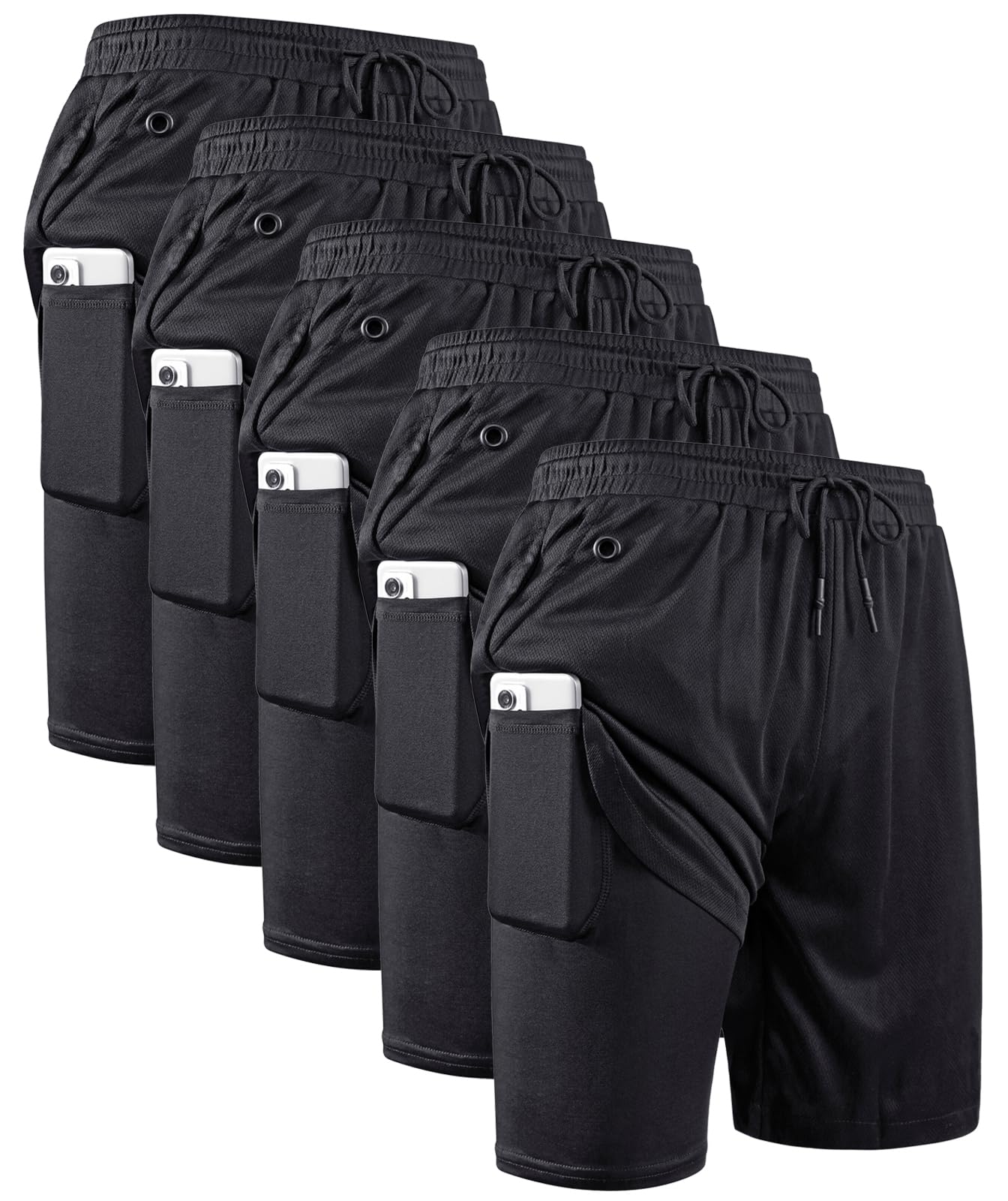 Men's 2-in-1 Running Shorts with Compression Liner for Training