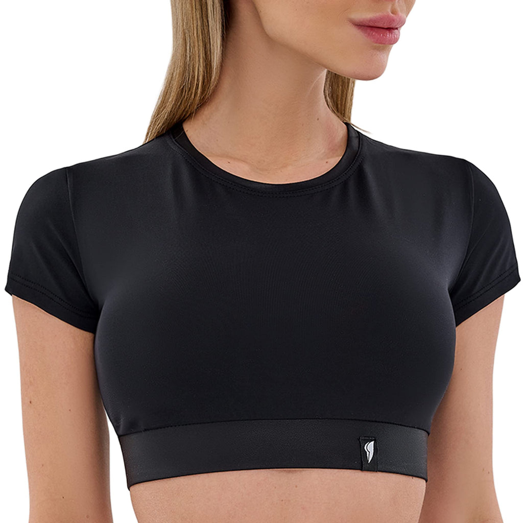 Bona Fide Women's Compression Workout Top Short/Long Sleeve Gym Yoga Running Crop Top