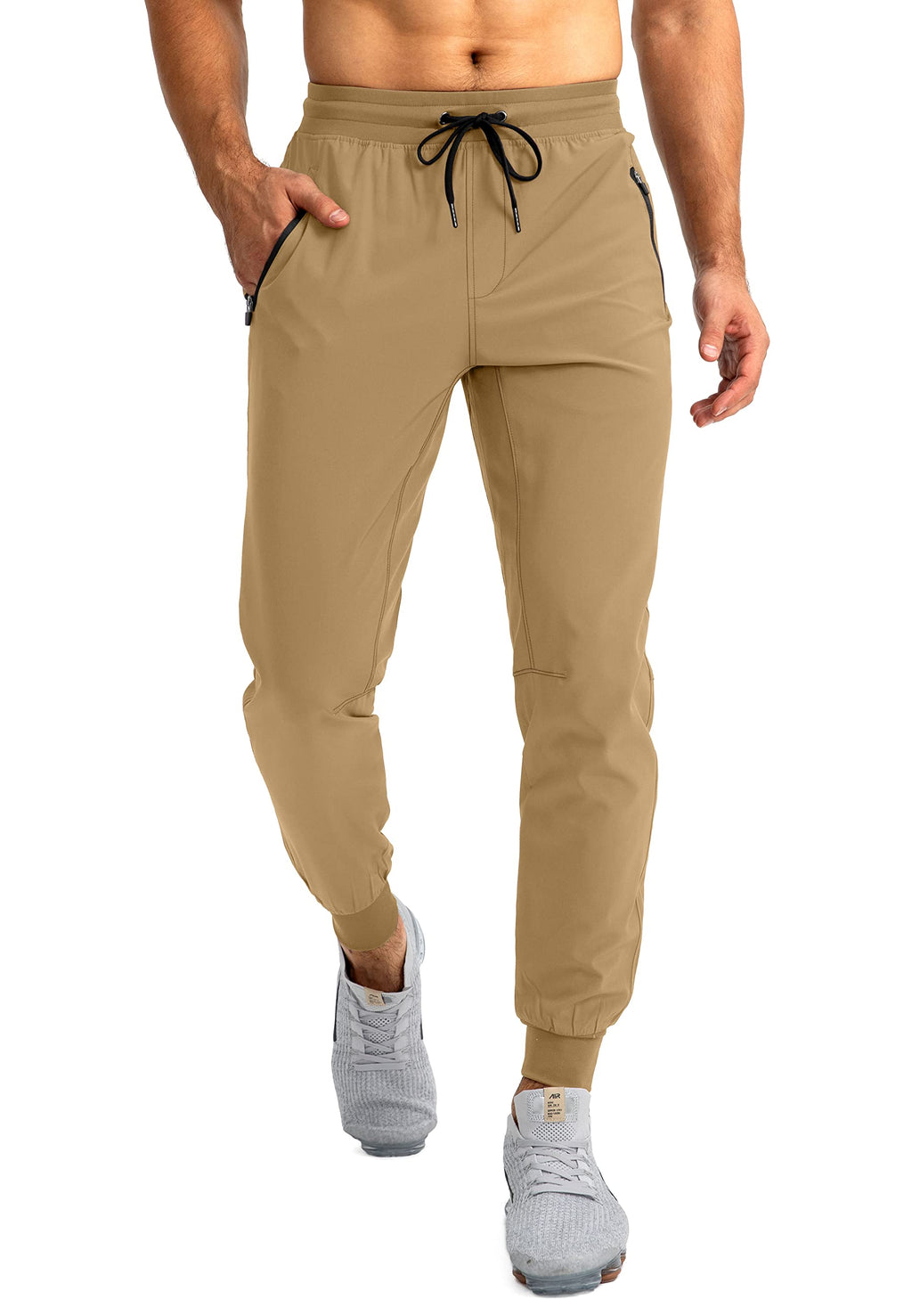Men's Lightweight Jogger Pants with Zipper Pockets for Training