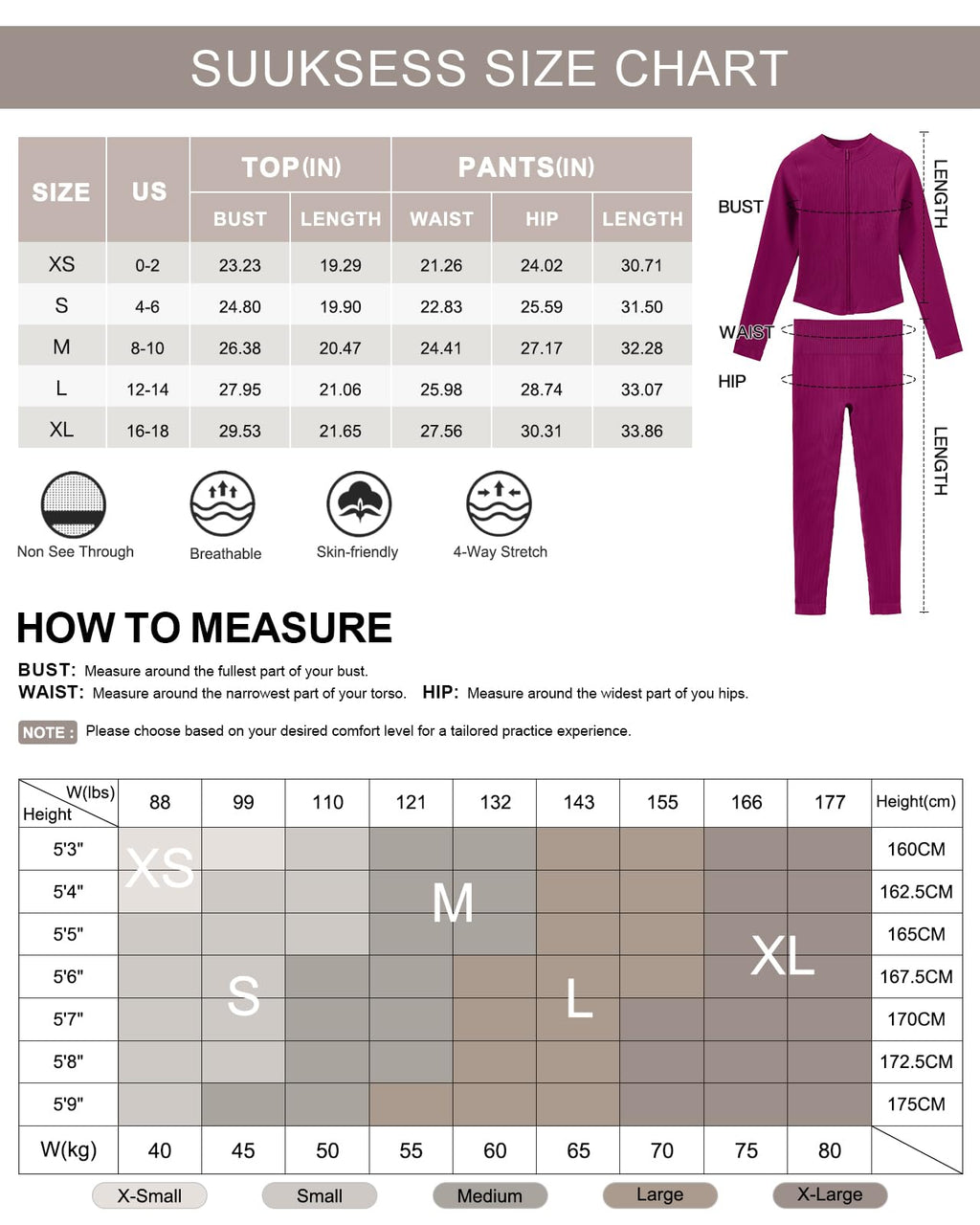 SUUKSESS Women 2 Piece Seamless Ribbed Workout Sets With Zip Up Jacket High Waisted Gym Yoga Leggings