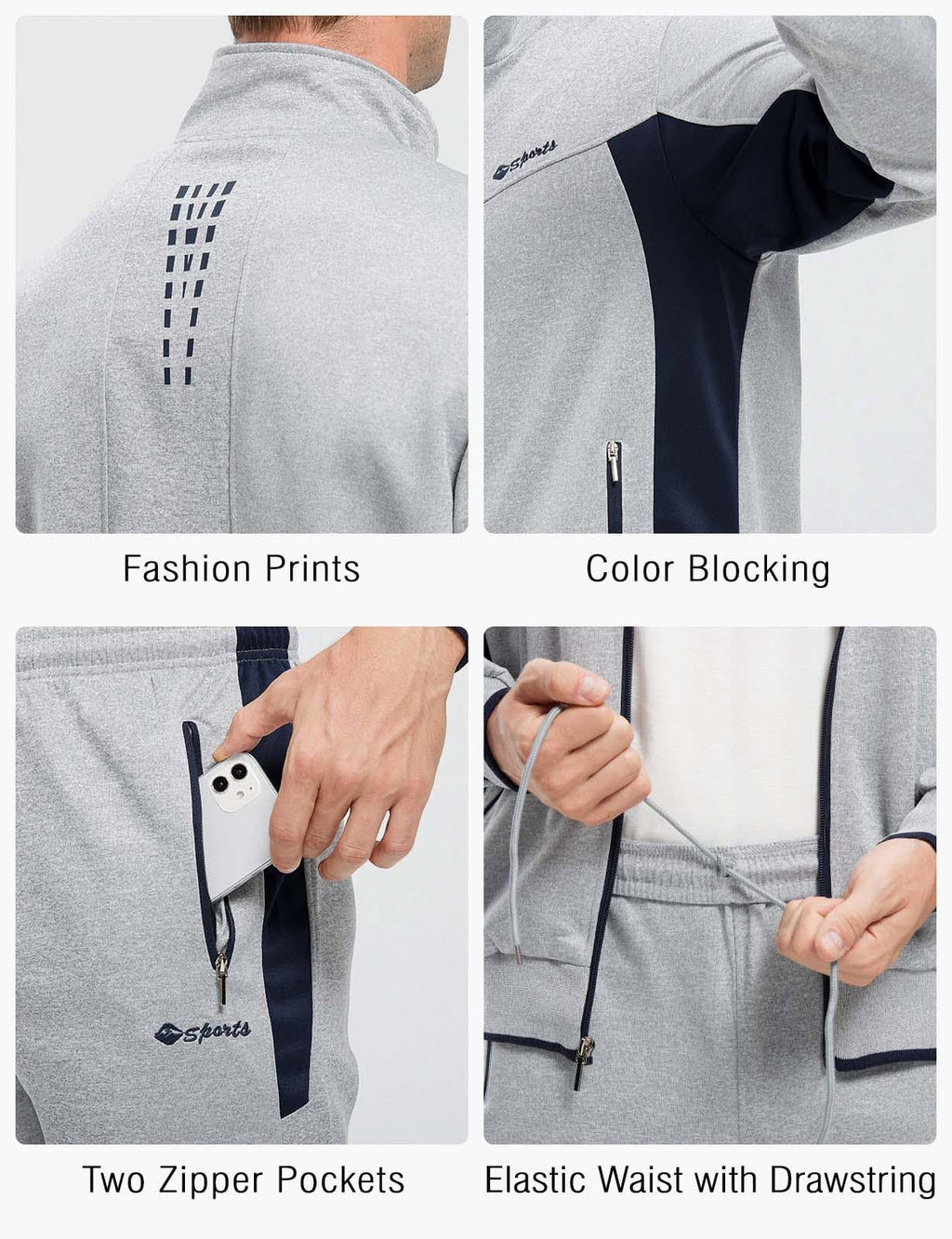 Rdruko Men's Tracksuit Sweatsuits 2 Piece Set Athletic Jogging Gym Activewear Sweat Track Suits Sets